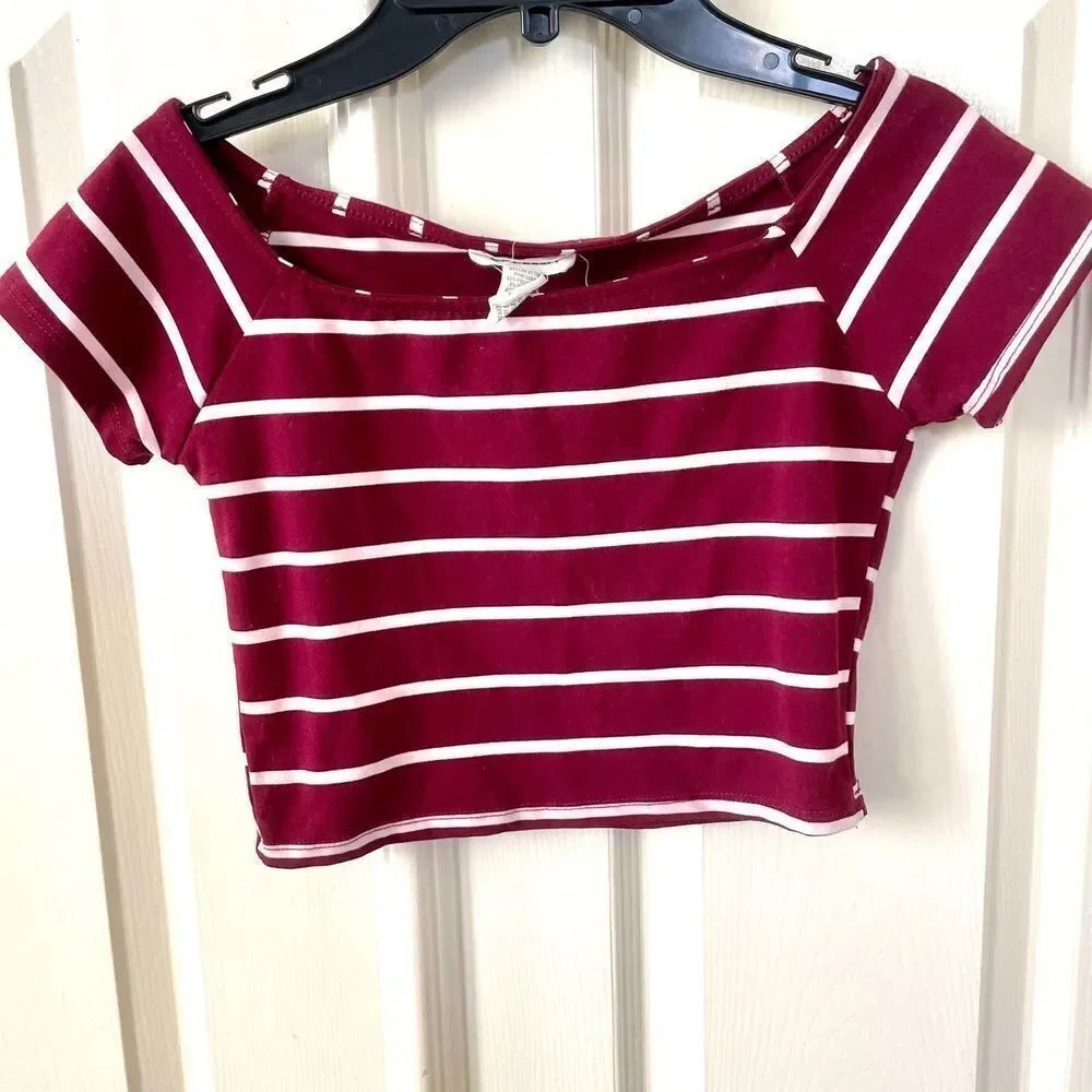 Capella red and white stripe Crop top